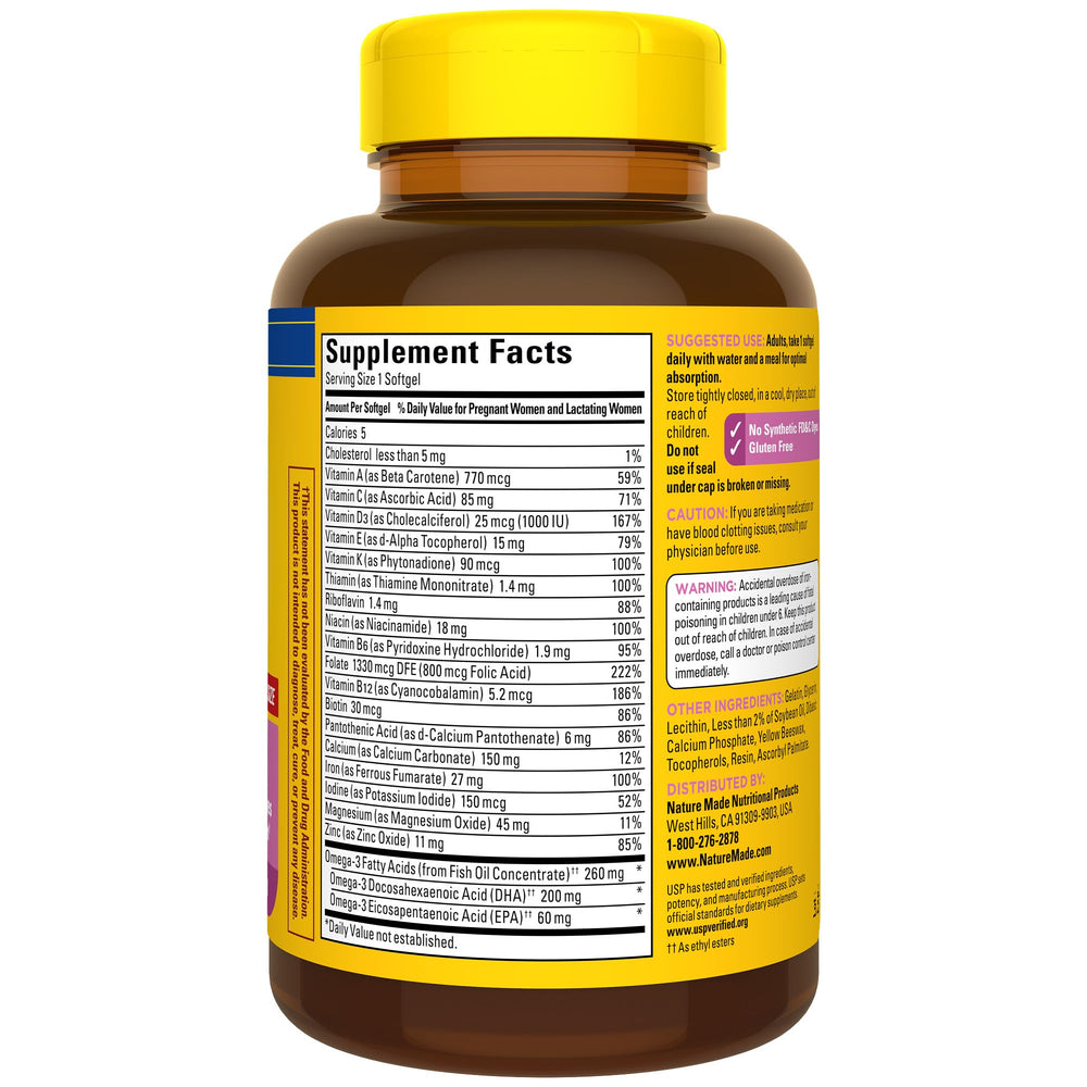 Concept image of mom and baby wellness with prenatal vitamins