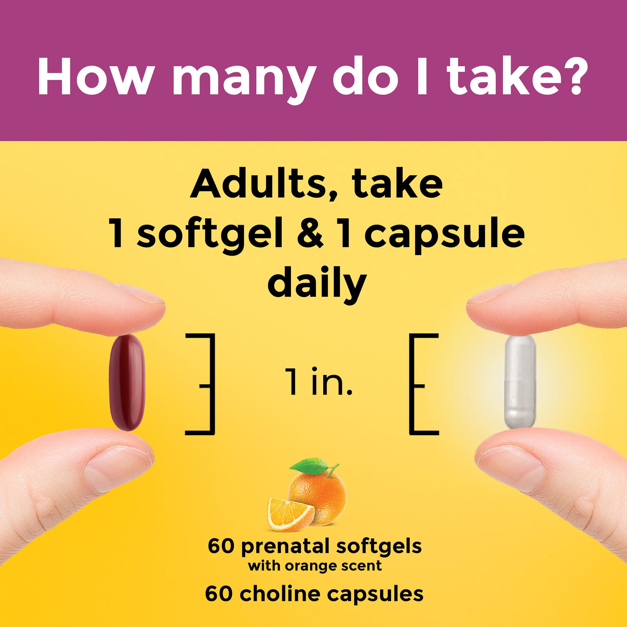 Packaging showing prenatal multi-choline ingredients