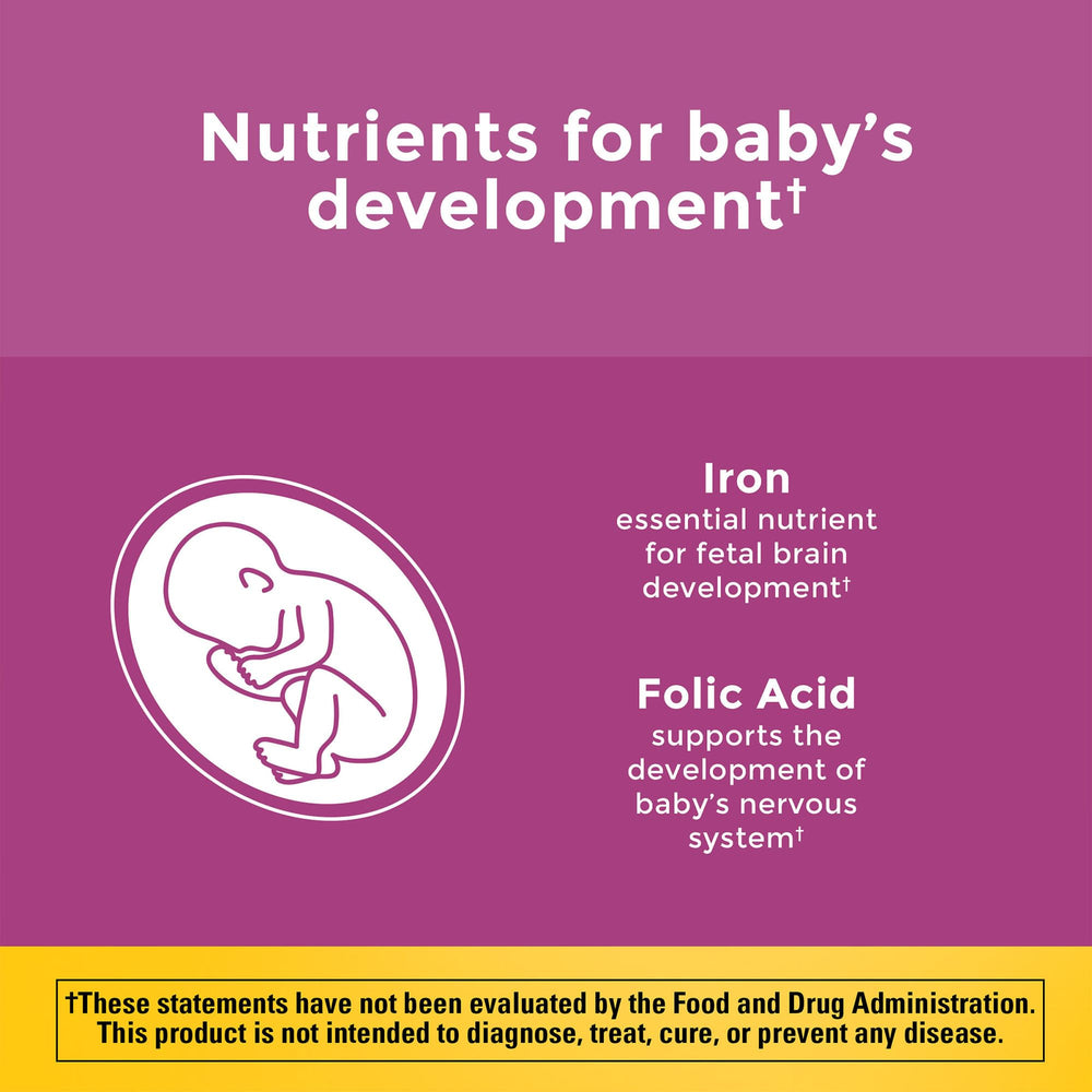 Close-up of Nature Made Prenatal Multivitamin 250-tablet bottle