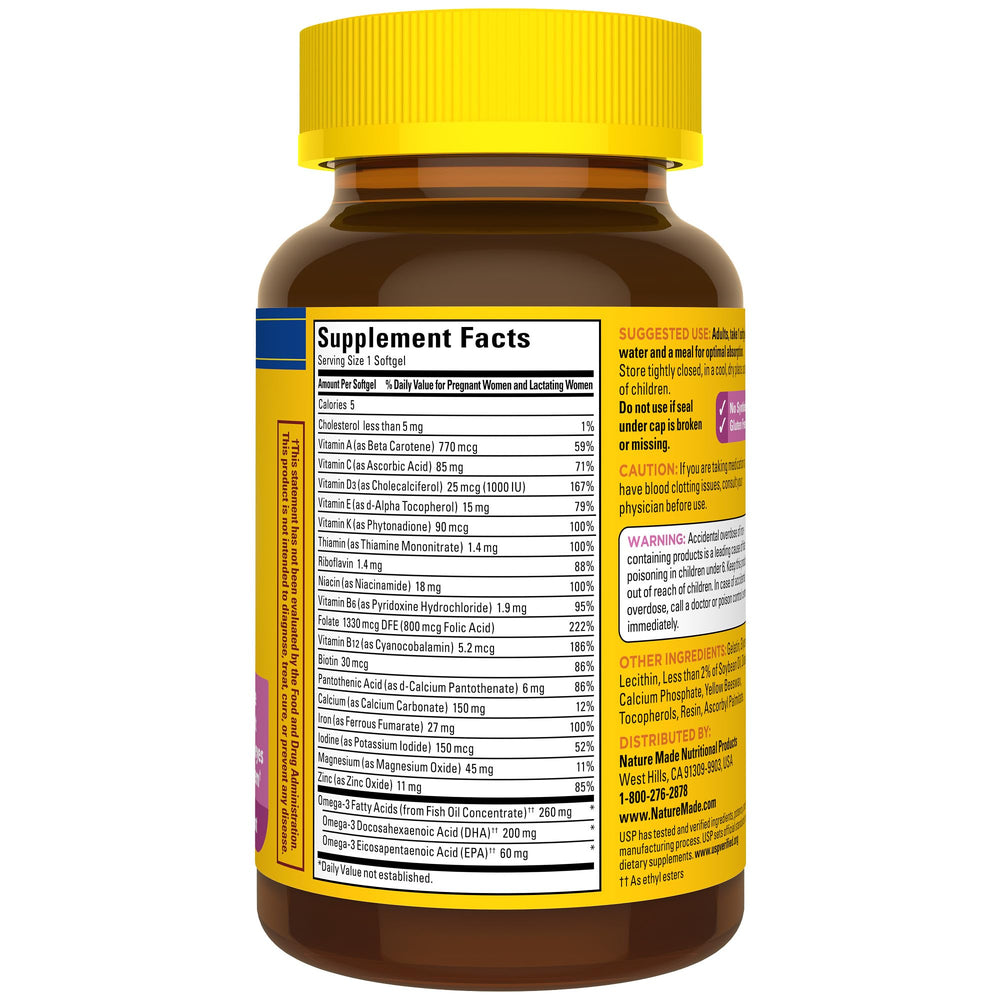 Graphic showing B vitamins and essential minerals in Nature Made Prenatal