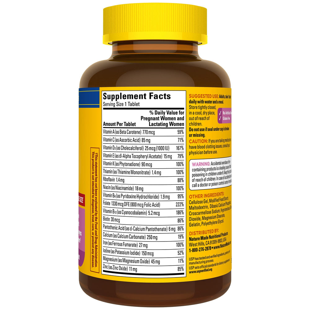 USP Verified seal on Nature Made Prenatal Multivitamin