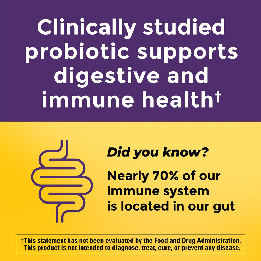 Back label with ingredients and directions for Nature Made Probiotic Capsules