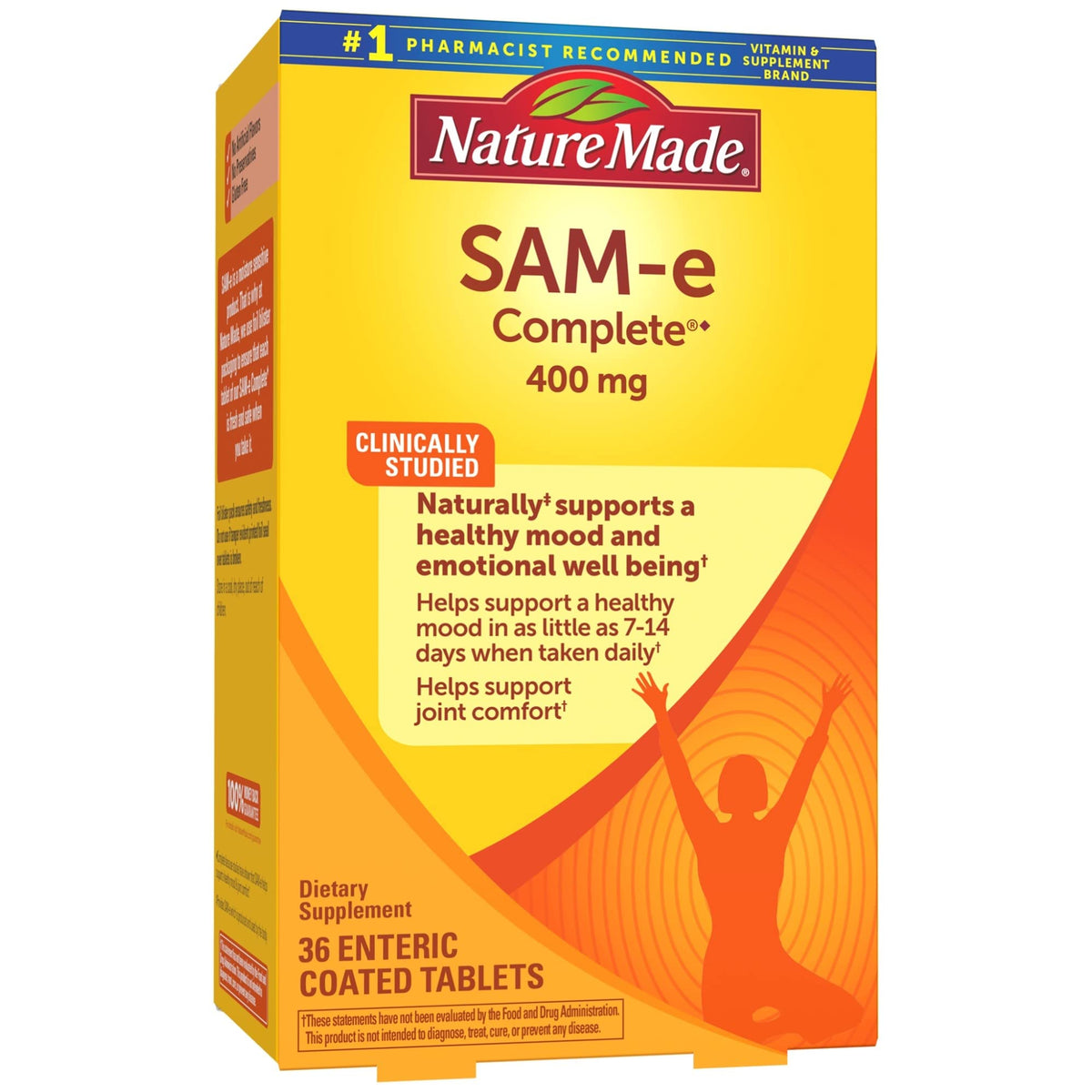 Front view of Nature Made SAM-e Complete 400 mg bottle 36 count