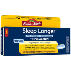 Nature Made Sleep Longer bottle and 35 tablets