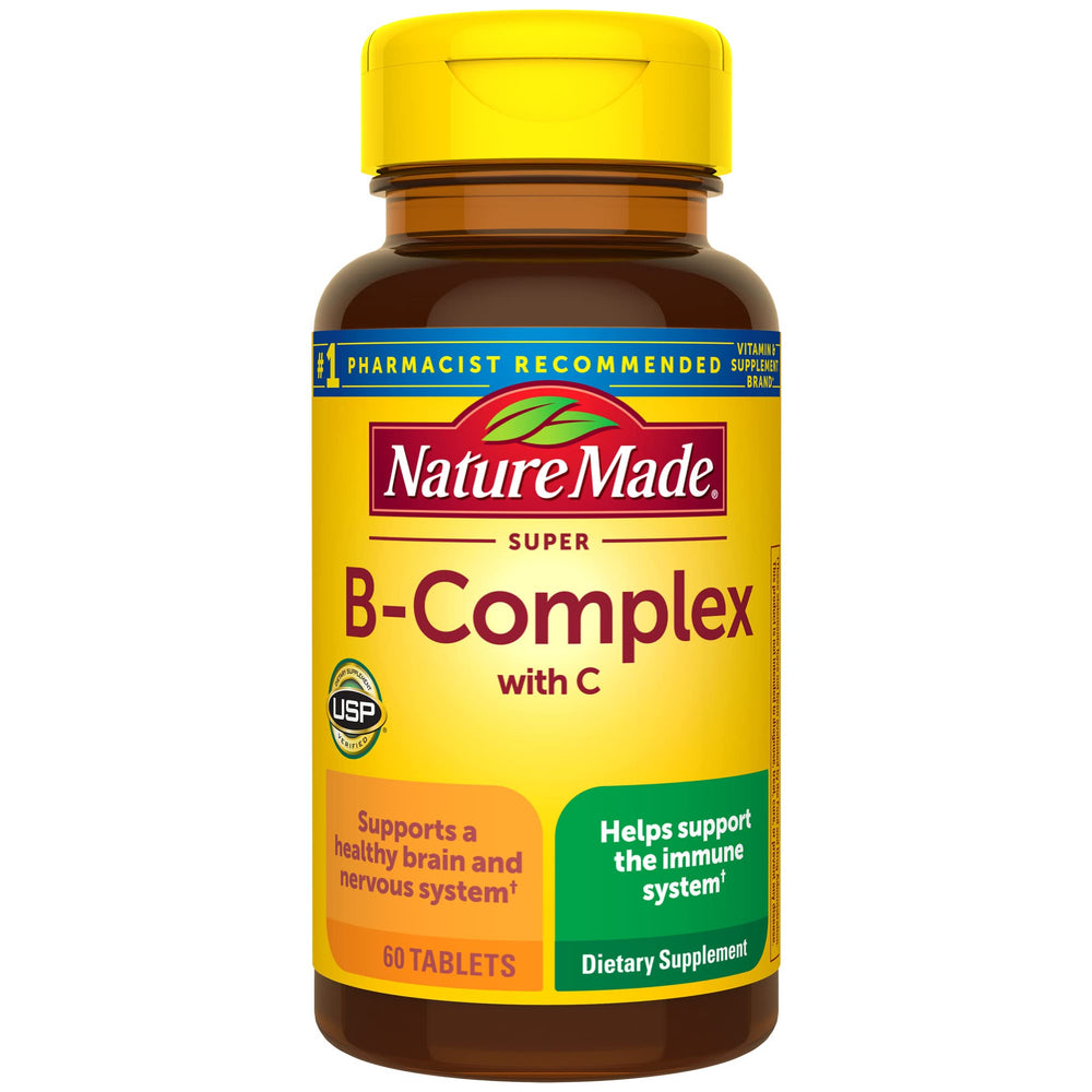 Bottle of Nature Made Super B Complex with Vitamin C and Folic Acid