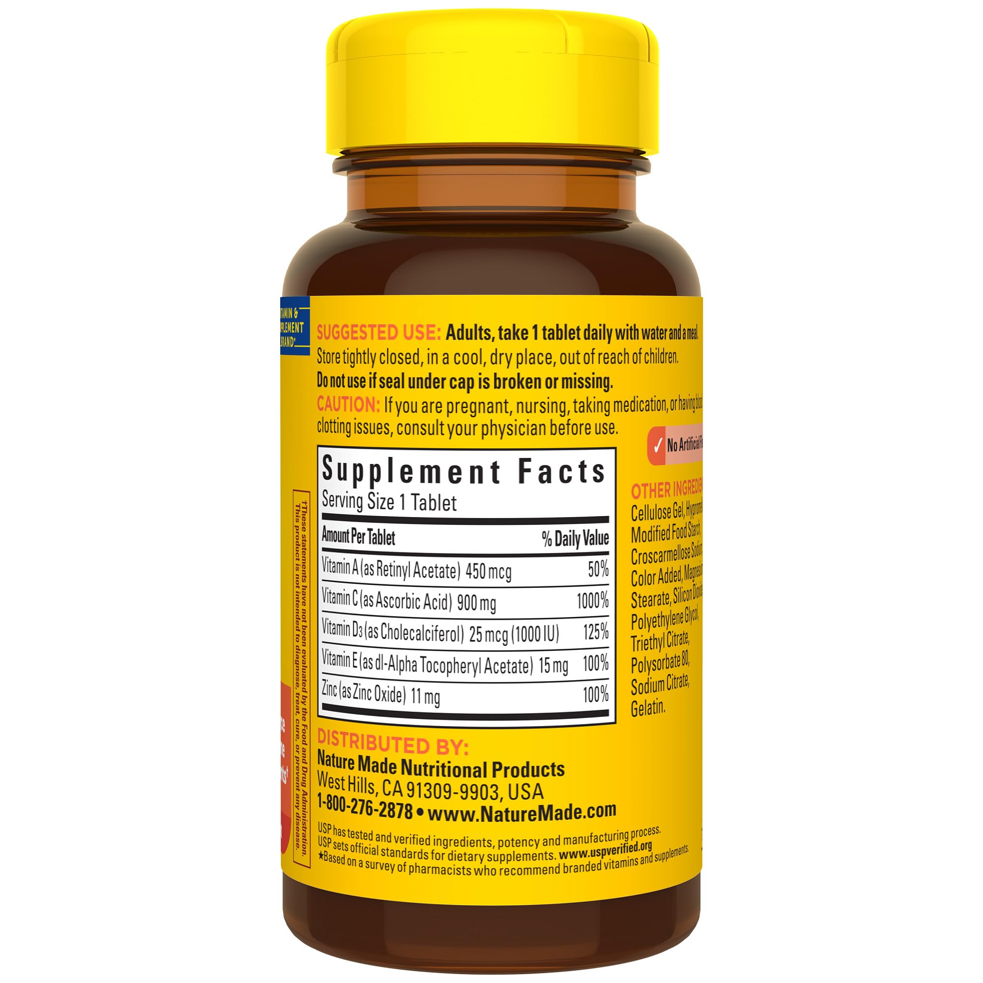 Made in USA label on Nature Made Super C bottle