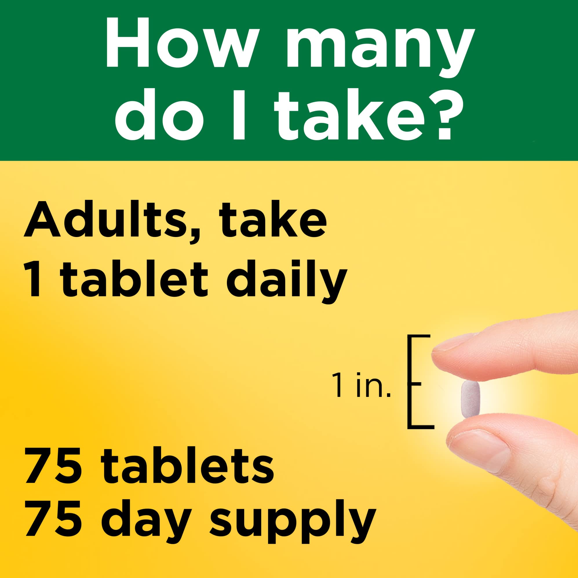 75-count bottle of Nature Made Vitamin B12 Time Release Tablets