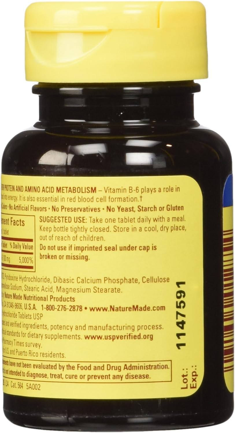 Two bottles in Pack of 2 Nature Made Vitamin B-6