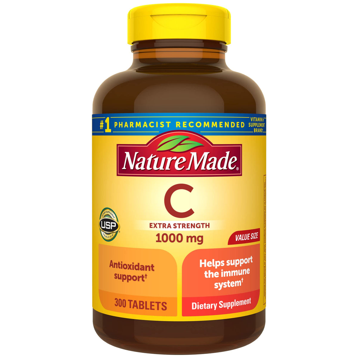 Front view of Nature Made Extra Strength Vitamin C 1000 mg bottle