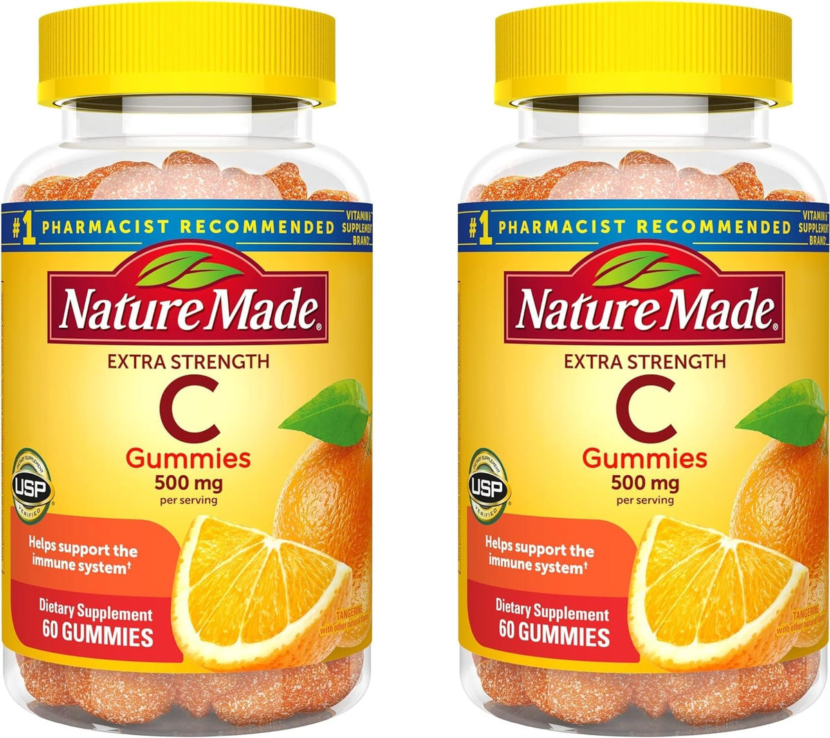 Nature Made Vitamin C 500 mg gummies bottle with orange label