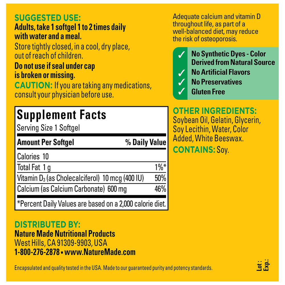 Calcium and Vitamin D3 softgels imagery