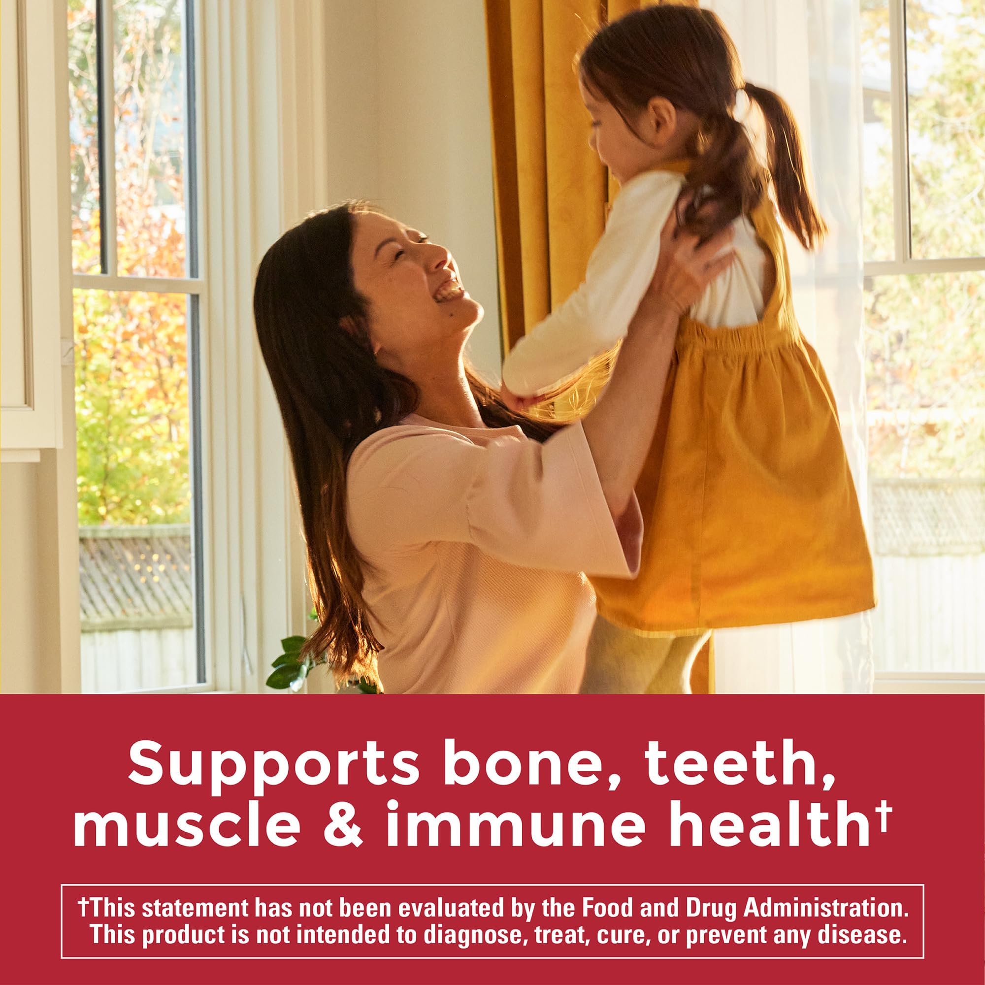 Label showing 2000 IU Vitamin D3 per serving on Nature Made gummies