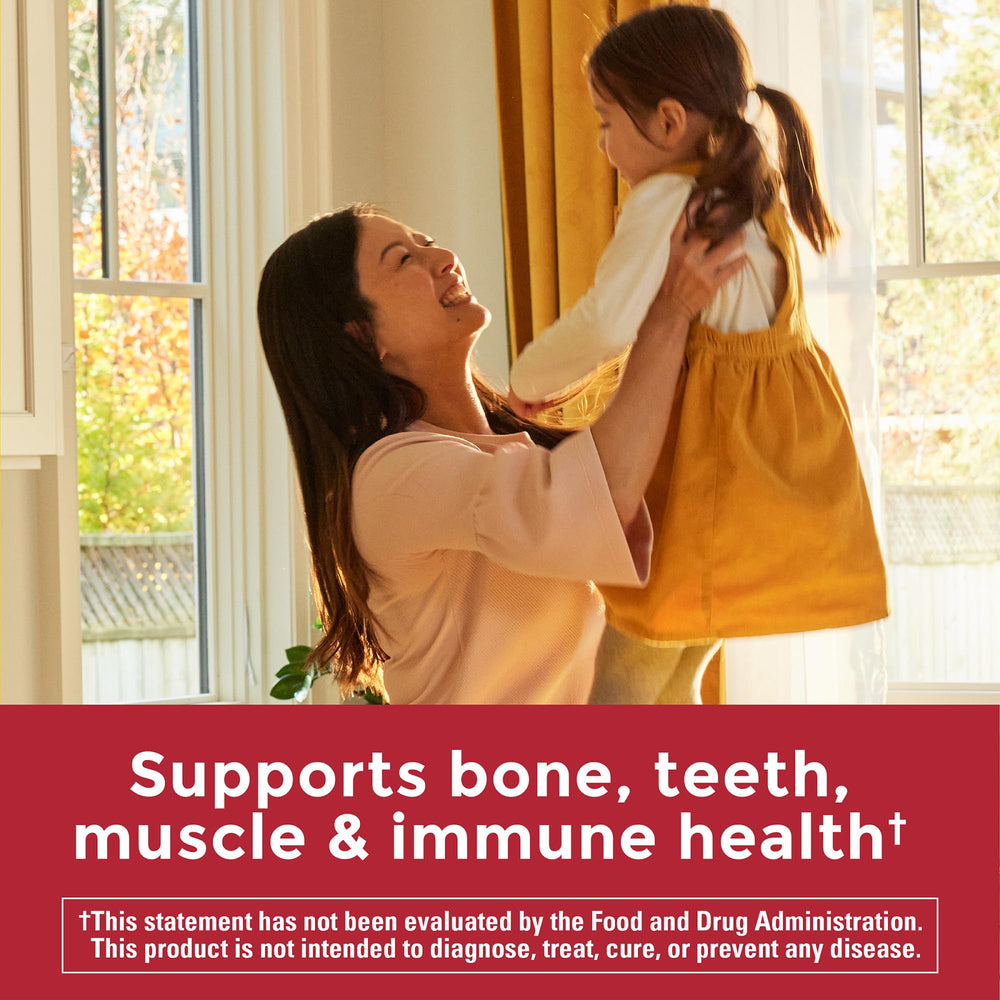 Label showing 2000 IU Vitamin D3 per serving on Nature Made gummies