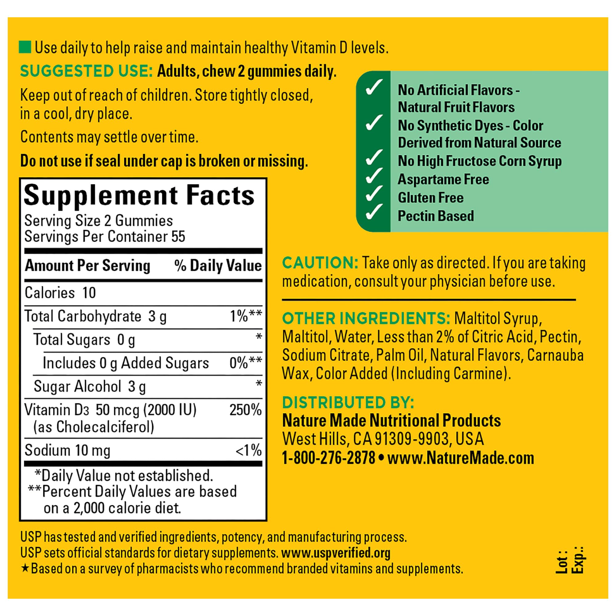 Cherry-flavored Nature Made Vitamin D3 Gummies