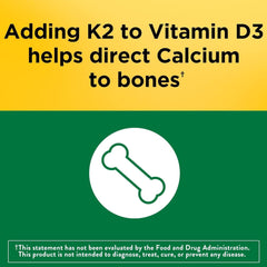 Close-up of Nature Made Vitamin D3 K2 softgels