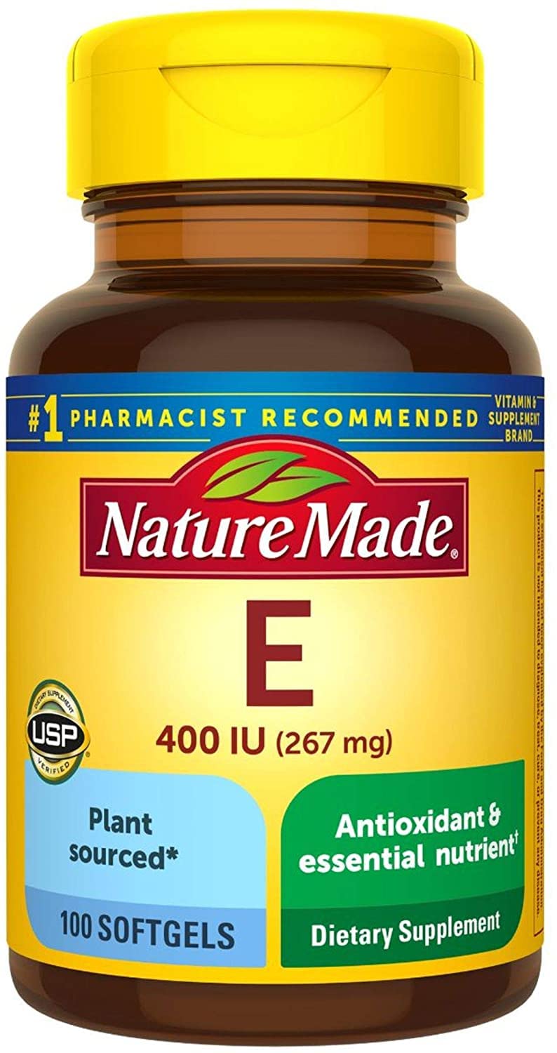 Nature Made Vitamin E 400 IU softgels packaging, pack of 2 bottles