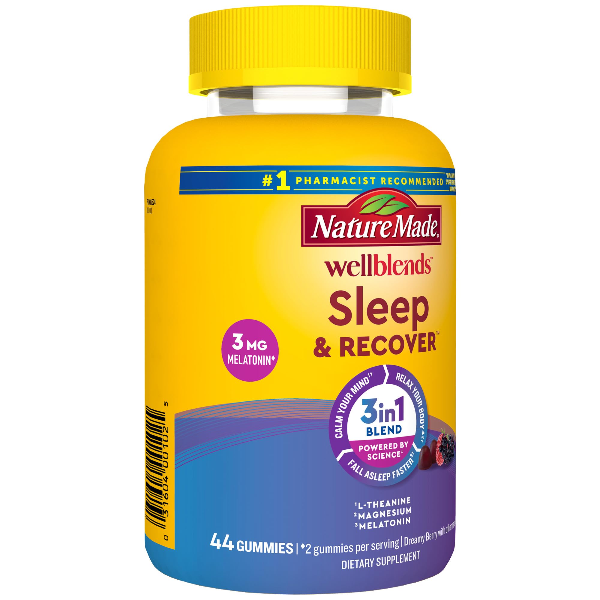 Supplement facts panel for Nature Made Wellblends Sleep & Recover