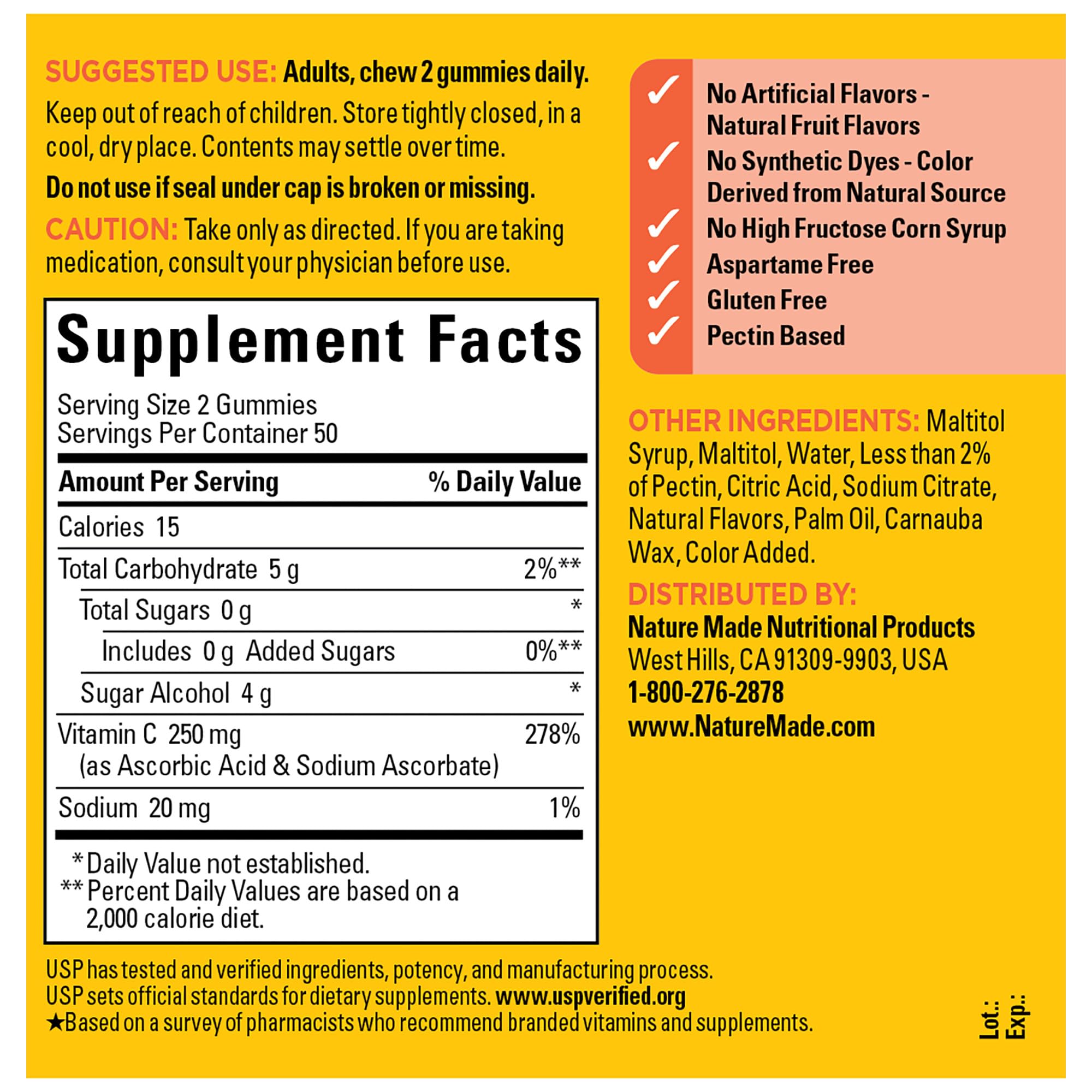 Gummies with two daily servings illustrated