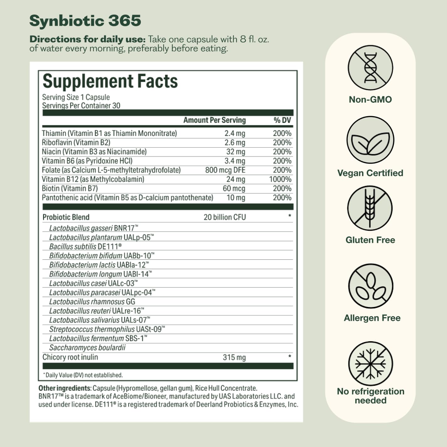 Nature M.D. Synbiotic 365 packaging on a clean surface