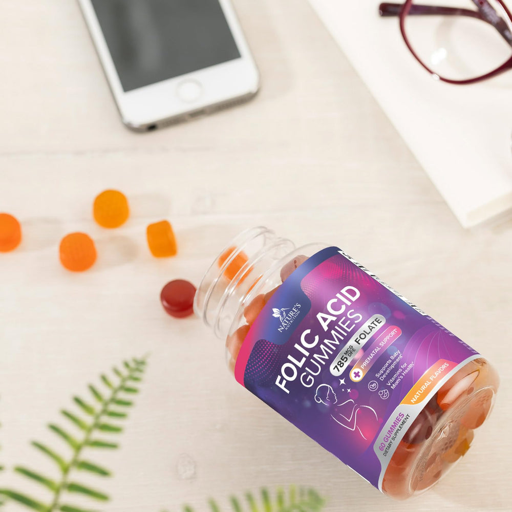 Nature's Nutrition folic acid gummies packaging