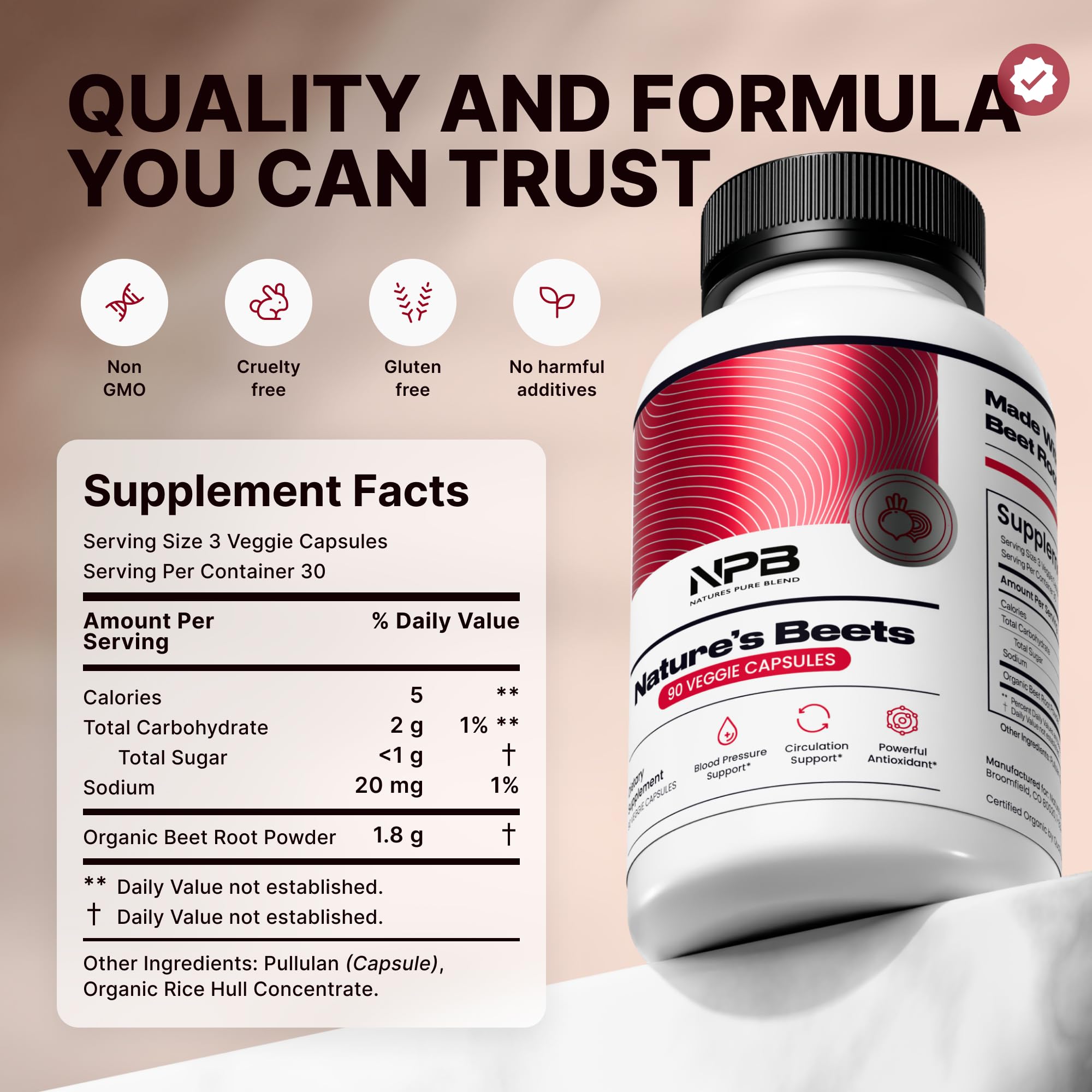 Beet root capsules that are easy to swallow