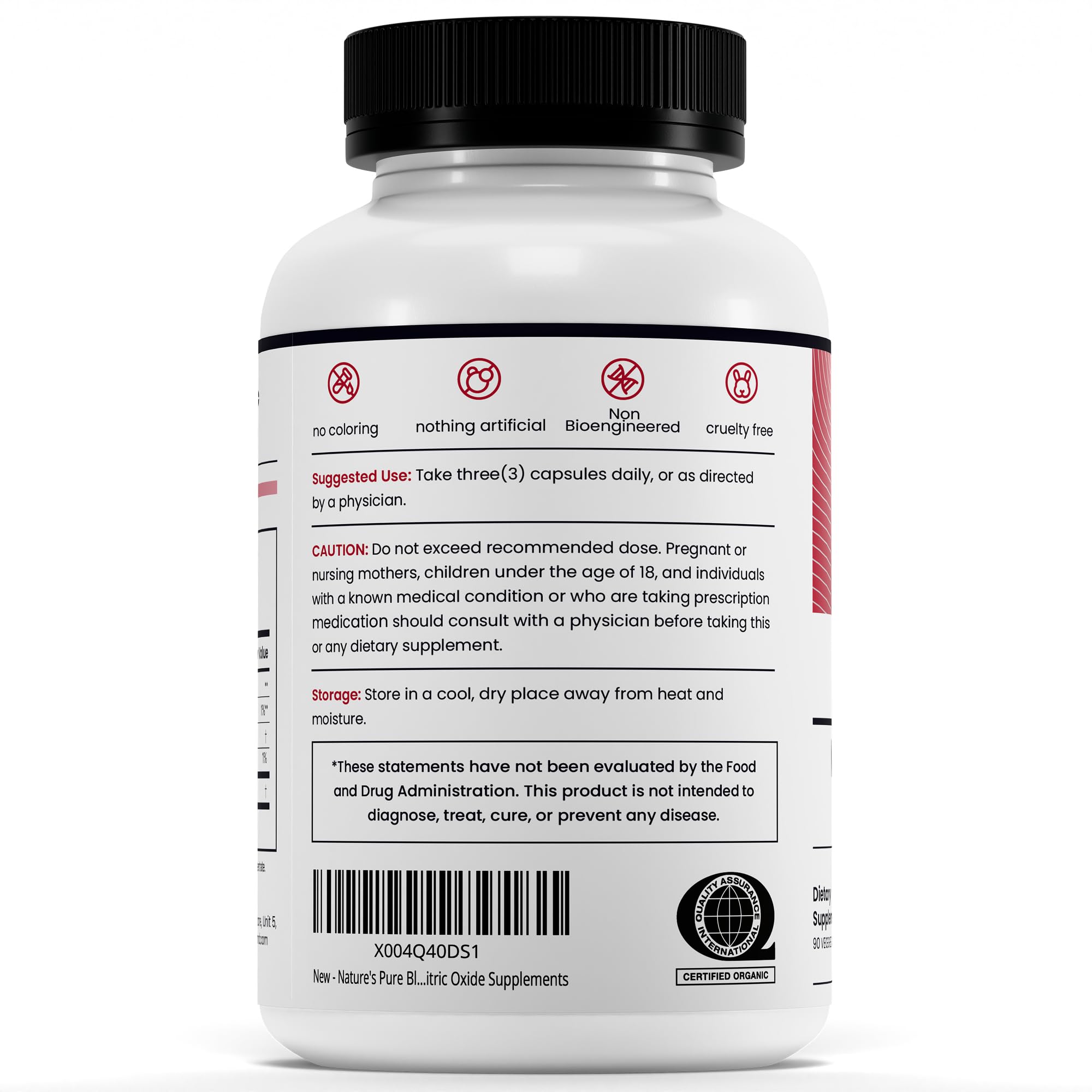 Organic beet root powder label with ingredients