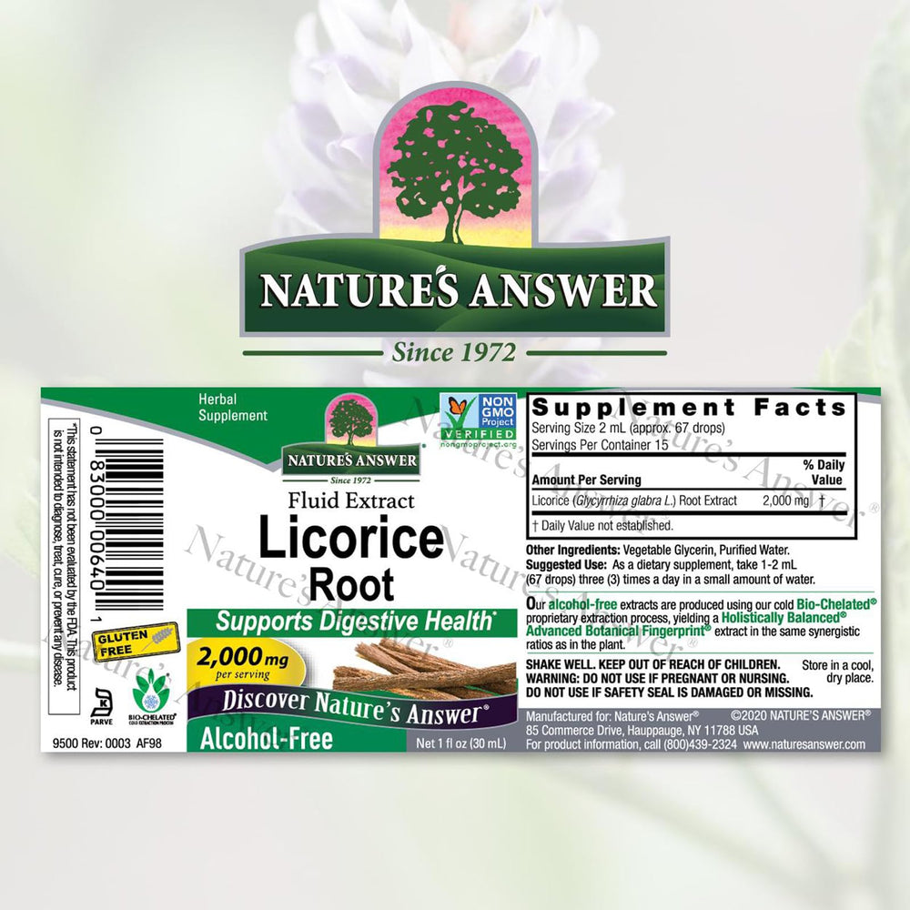 Close-up of Licorice Root Extract dropper releasing 1ml (1000 mg) per dose