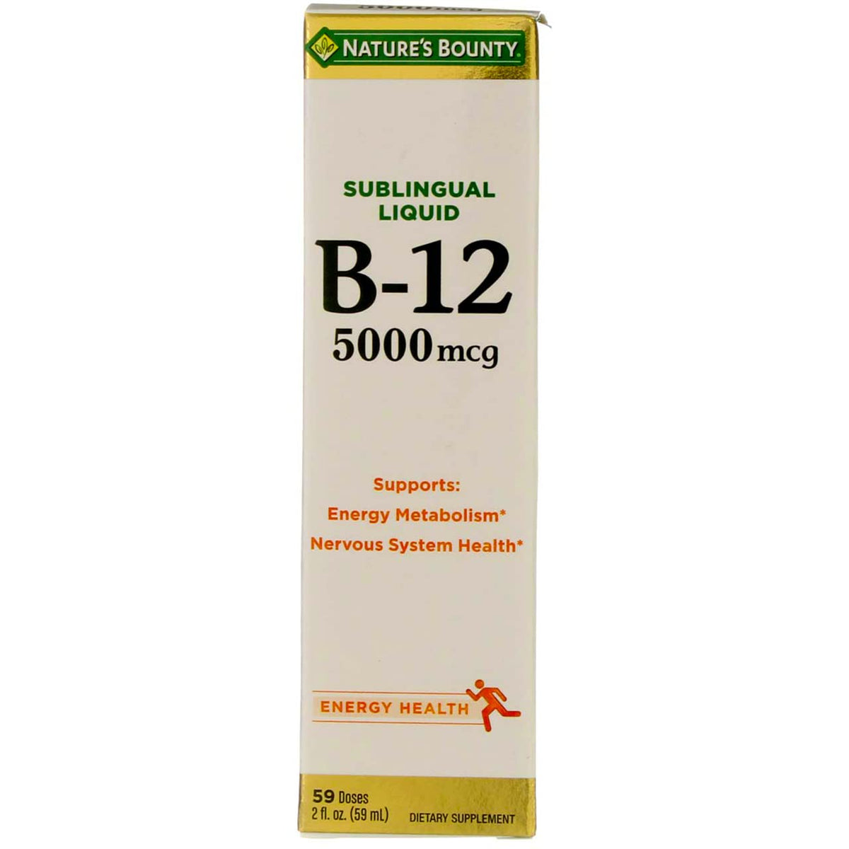 Nature's Bounty B-12 5000 mcg Sublingual Liquid two ounce bottle in pack of two