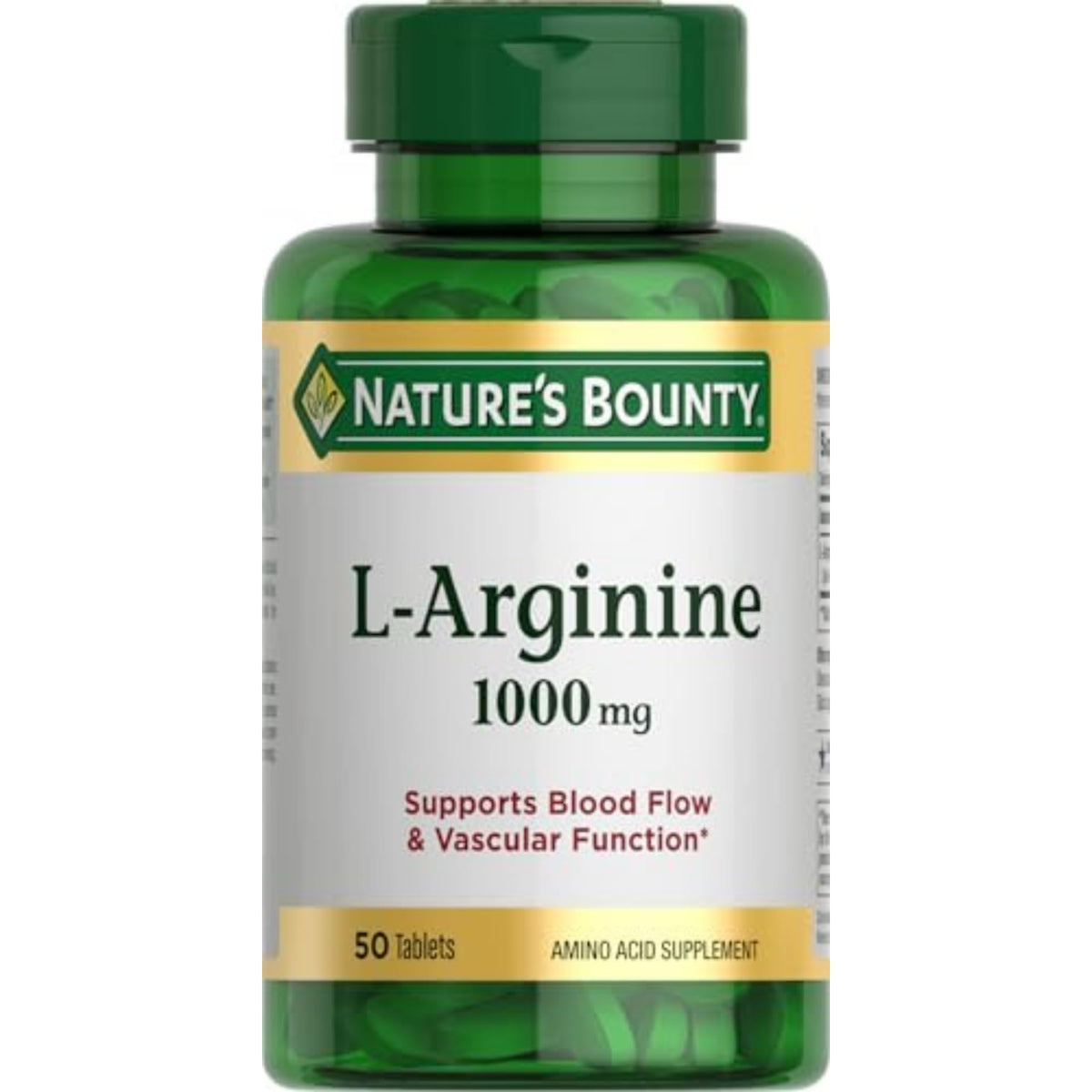 Nature's Bounty L-Arginine 1000mg bottle front label