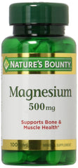 Nature's Bounty Magnesium 500mg bottle with 200 tablets (2 x 100 count)