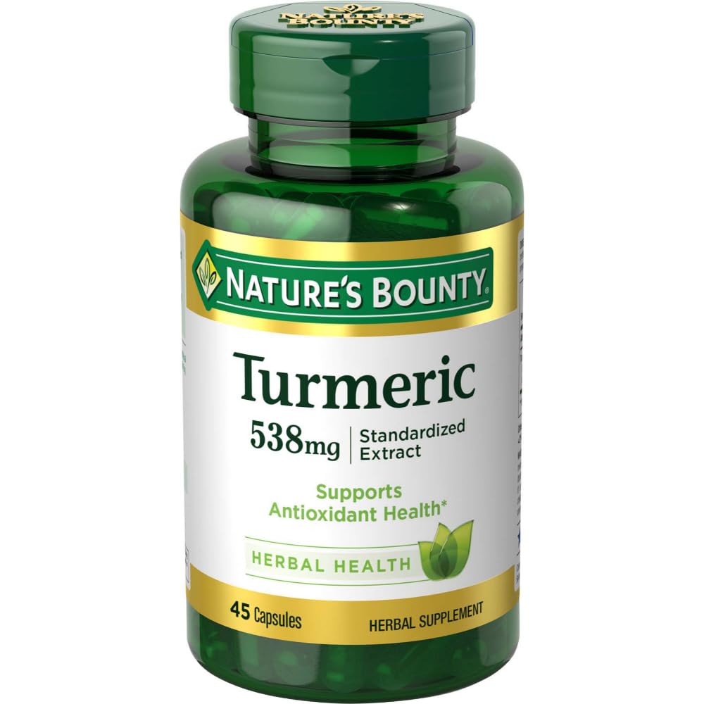 Nature's Bounty Turmeric 538 mg bottle with 45 capsules