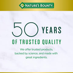Supplement facts label and bottle of Nature's Bounty Vitamin E 400 IU softgels