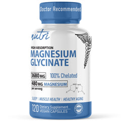 Bottle of Nature's Fusions Nutri Pure Magnesium Glycinate 120 capsules