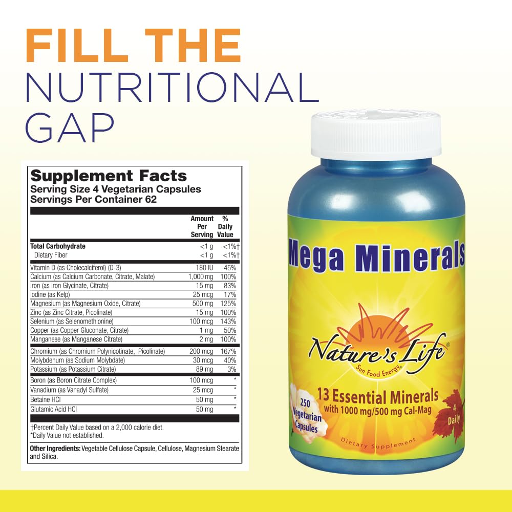 Close-up of product label highlighting minerals and Vitamin D