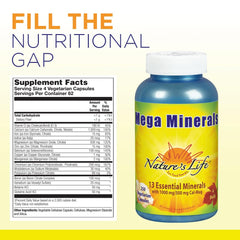 Close-up of product label highlighting minerals and Vitamin D