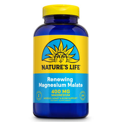 Bottle with Nature's Life Renewing Magnesium Malate label