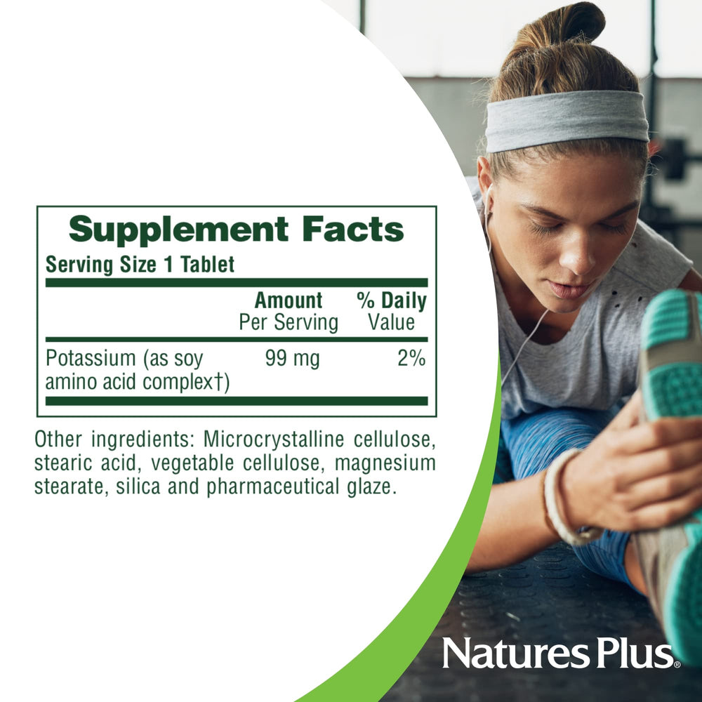 Ingredients list for Nature's Plus potassium 99 mg 90 tablets