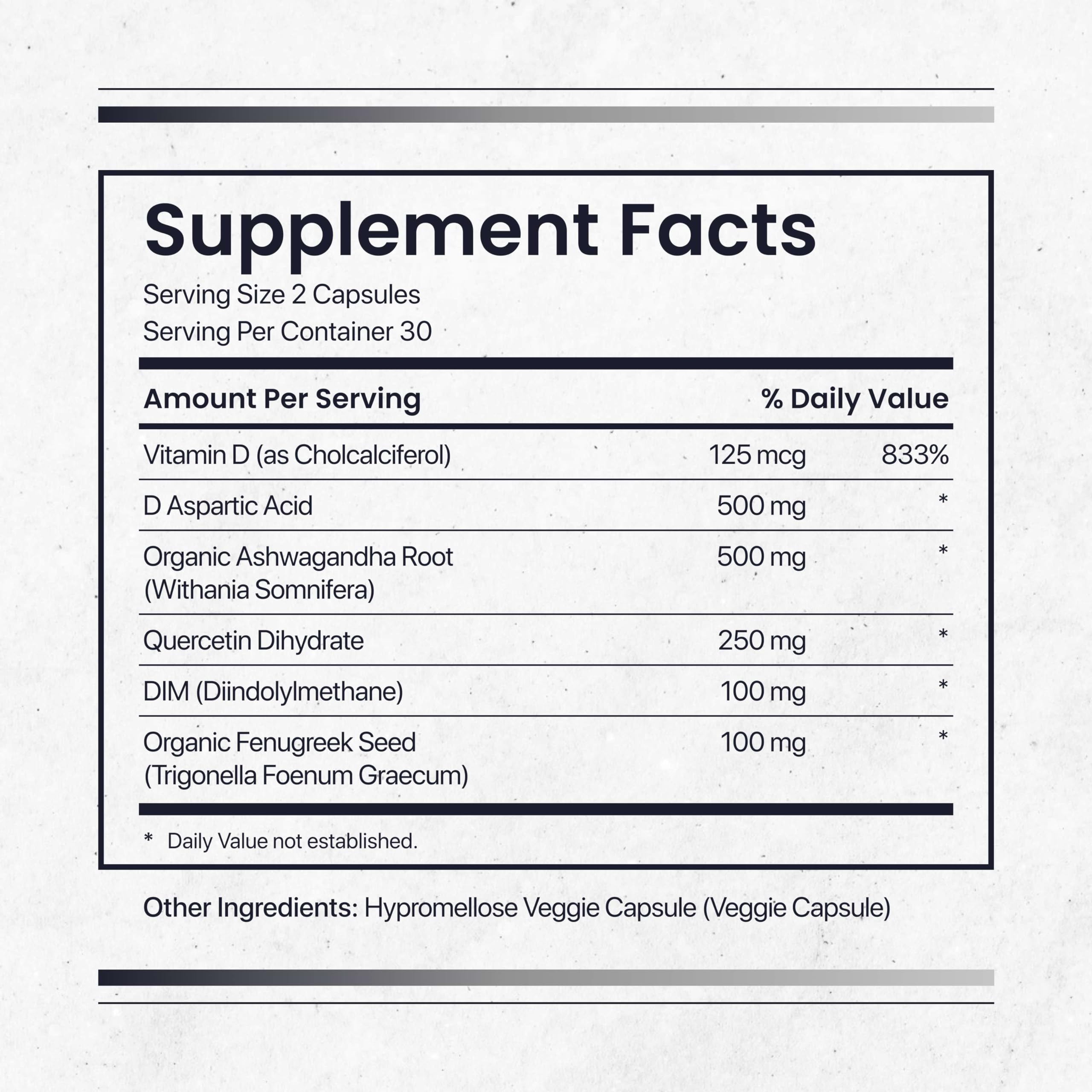 Nature's Pure Blend Peak Performance D-Aspartic Acid image emphasizes energy and stamina.
