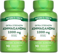 Nature's Truth Ashwagandha capsules bottle with 90-count pack (pack of 2)