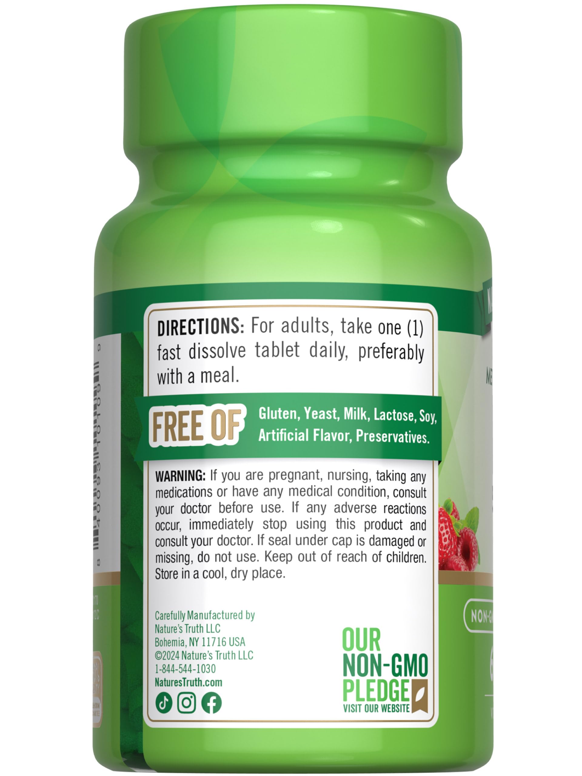 Daily vegan B12 5000 mcg tablet for energy support