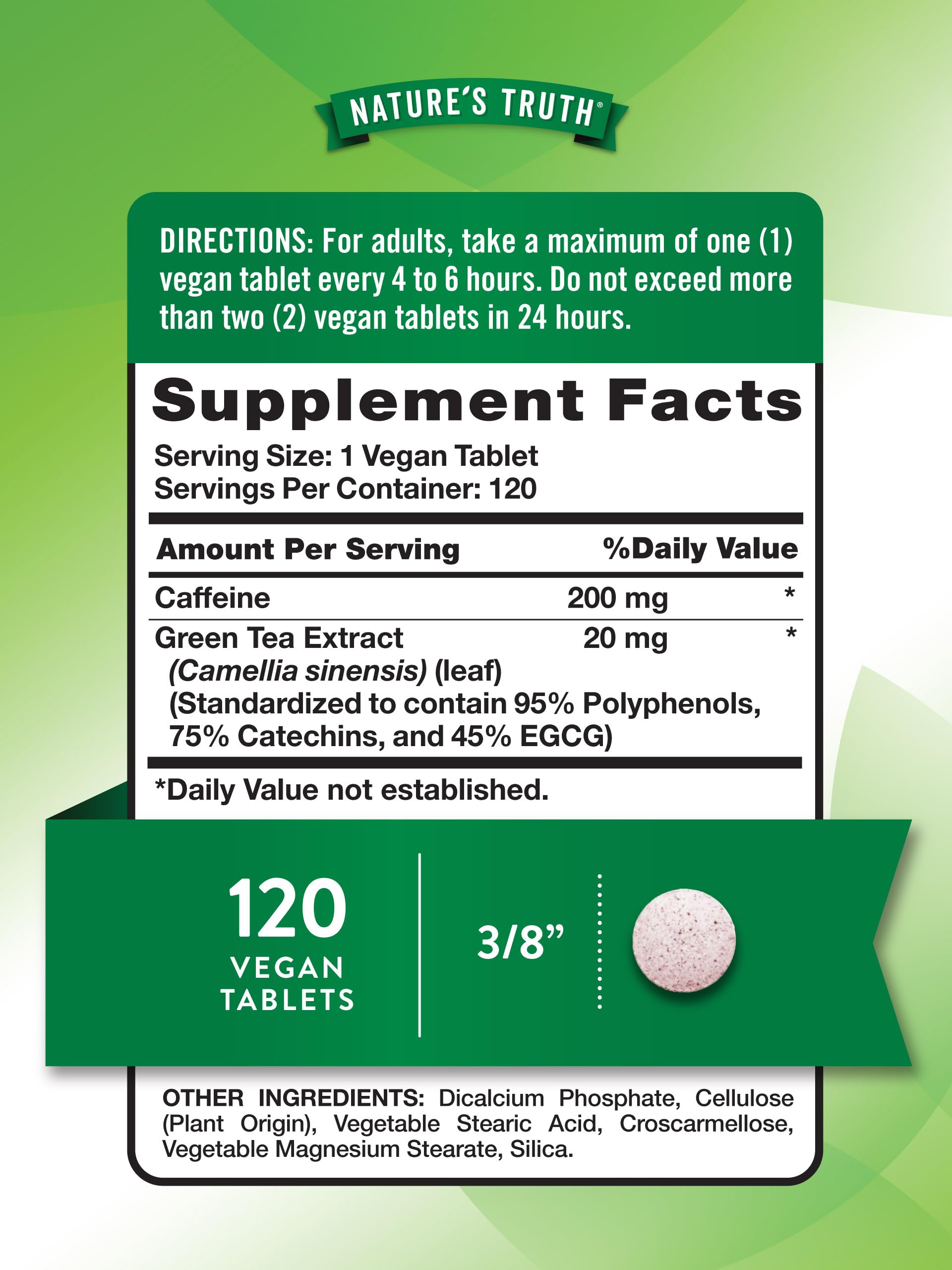 Close-up of Nature's Truth Caffeine Pills capsules