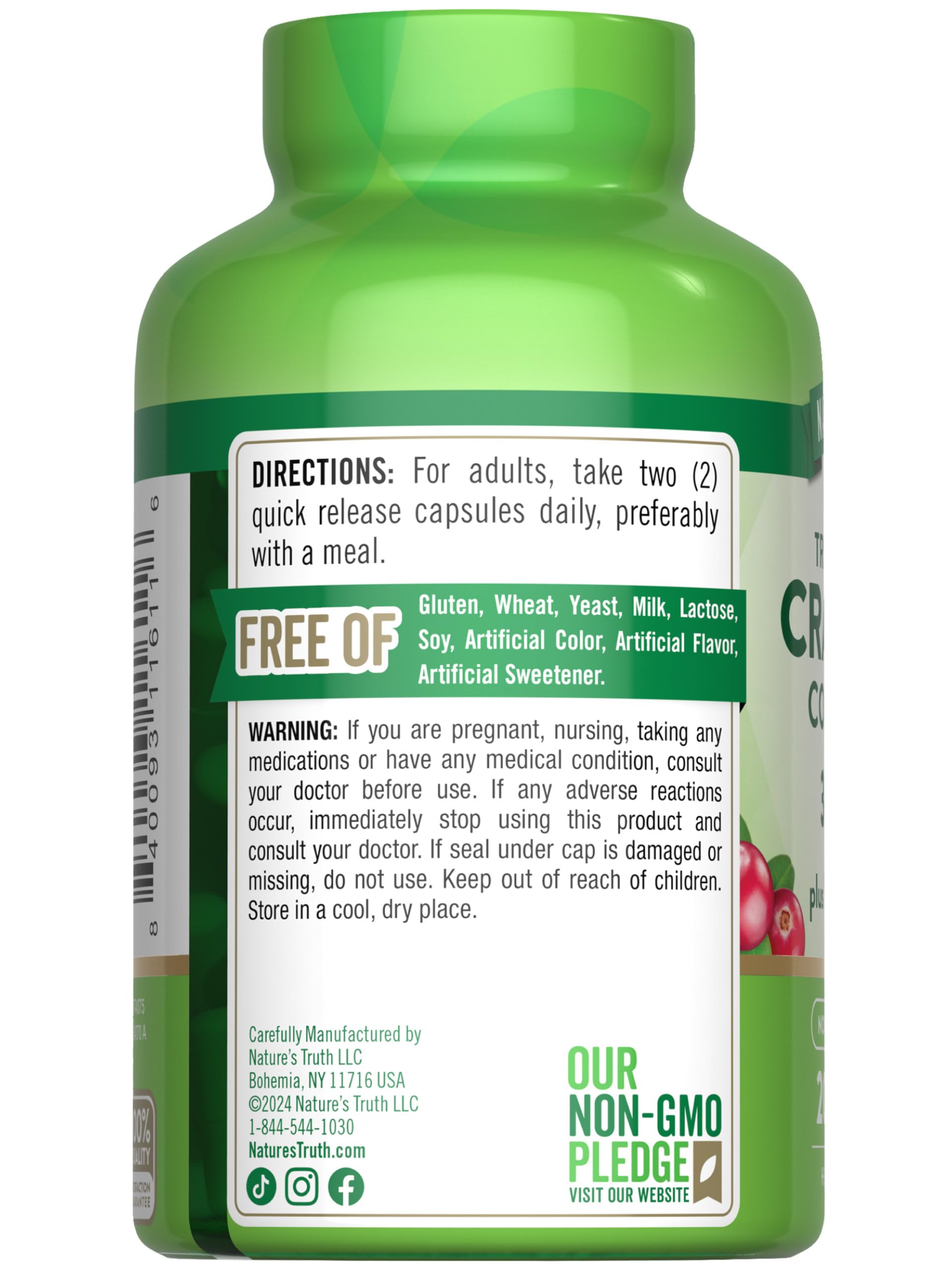 Lifestyle image showing capsules beside fresh cranberries