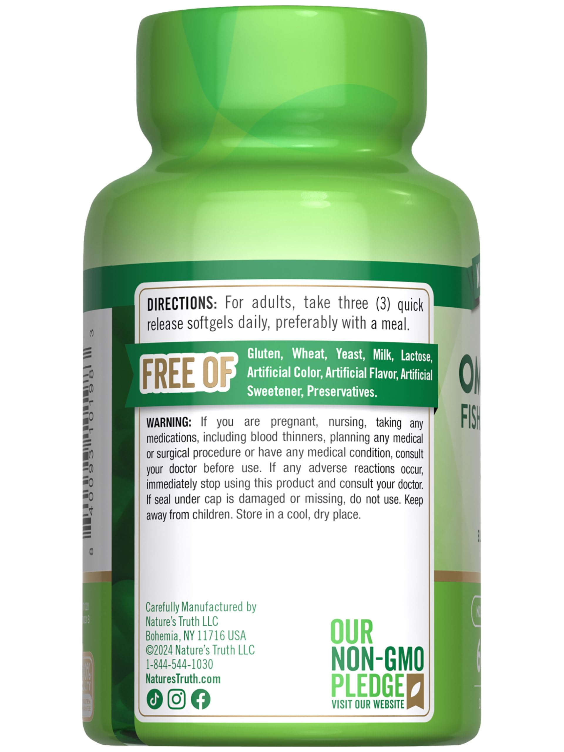 Ingredients: fish oil, flaxseed oil and borage oil