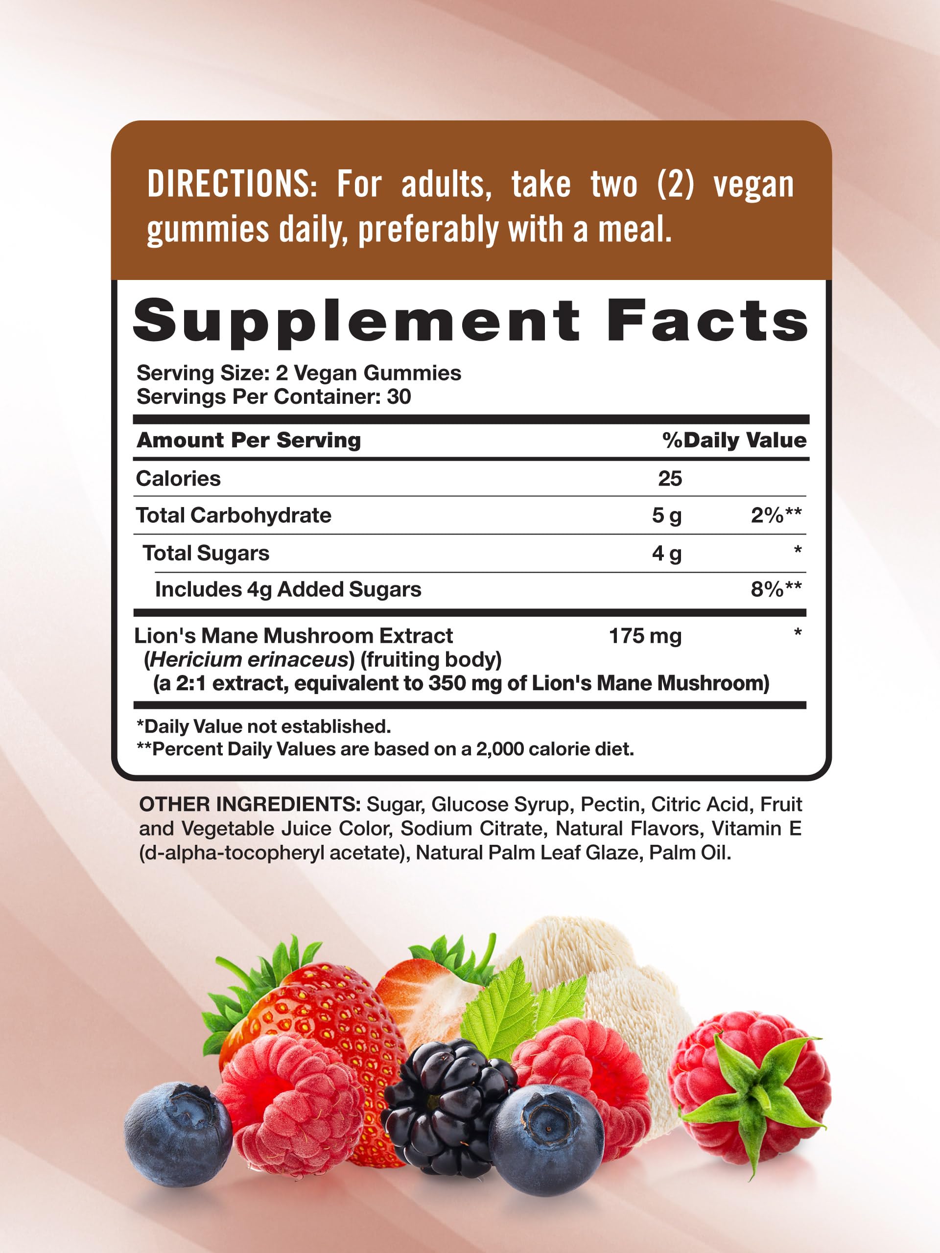 Front view of Nature's Truth Lion's Mane Gummies packaging