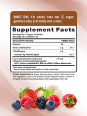 Front view of Nature's Truth Lion's Mane Gummies packaging