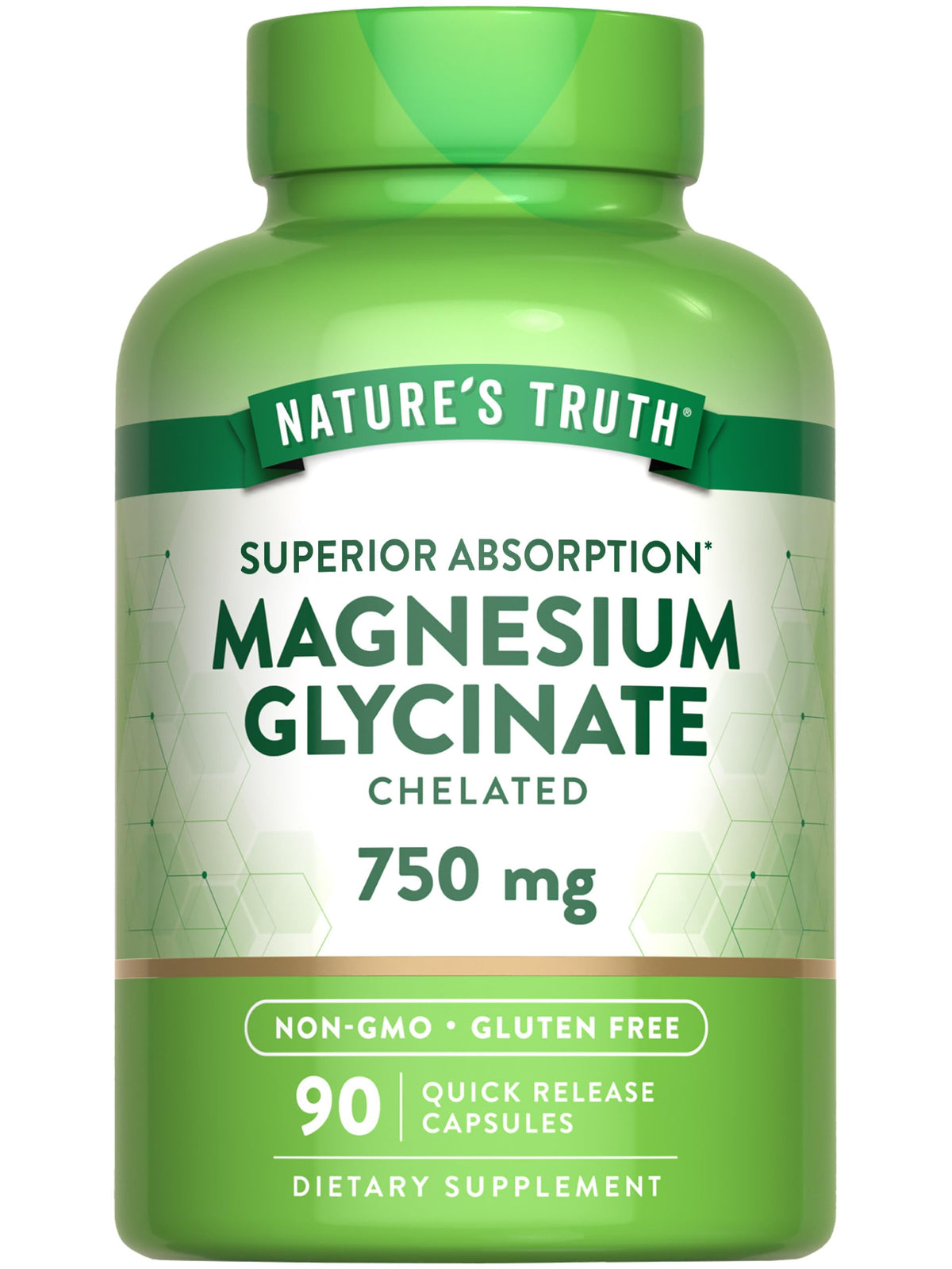 Nature's Truth Magnesium Glycinate Capsules bottle 750mg