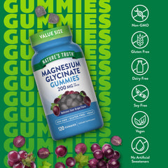 Ingredients panel for Nature's Truth Magnesium Glycinate Gummies