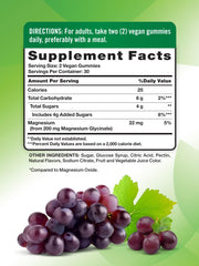 Close-up of the bottle label highlighting 200 mg per serving