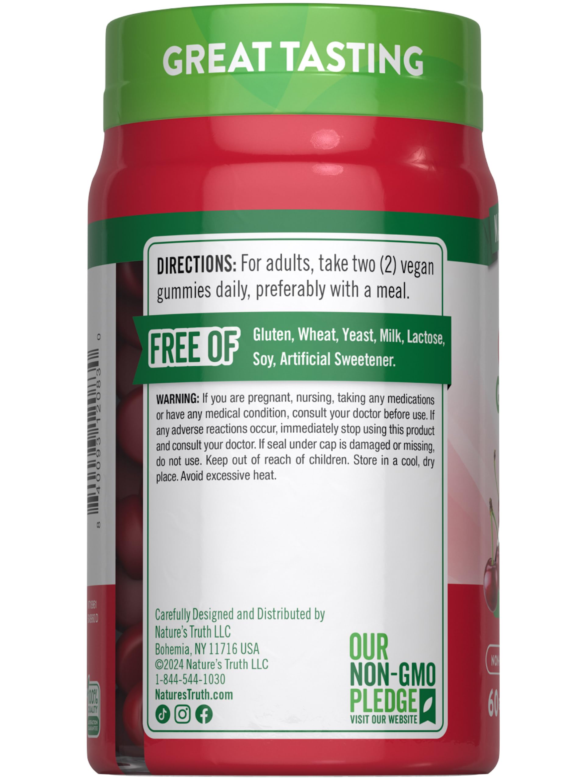 Nature's Truth Tart Cherry Gummies packaging and branding