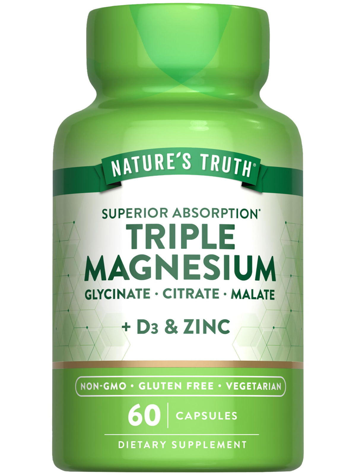 Nature's Truth Triple Magnesium Complex bottle with 60 capsules
